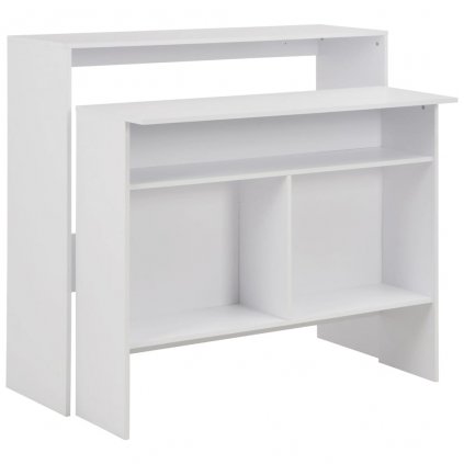 Barový stůl se 2 stolními deskami - bílý | 130x40x120 cm