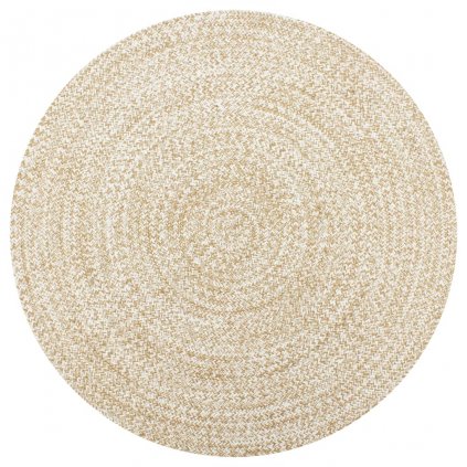 Ručně vyráběný koberec juta - bílý a přírodní | 150 cm