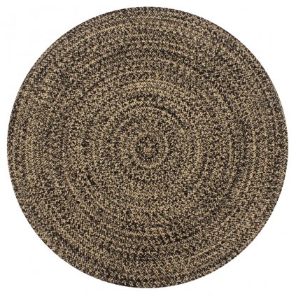 Ručně vyráběný koberec juta - černý a přírodní | 120 cm
