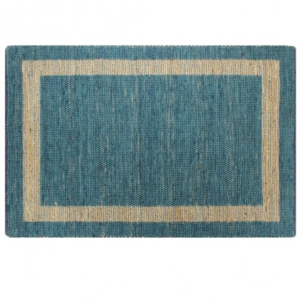 Ručně vyráběný koberec juta - modrý | 80x160 cm