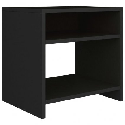 Noční stolek - dřevotříska - černý | 40x30x40 cm
