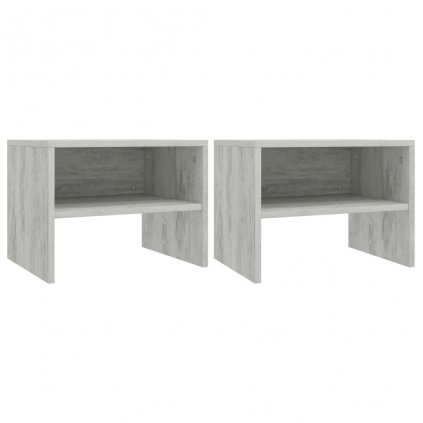 Noční stolky 2 ks - dřevotříska - betonově šedé | 40x30x30 cm