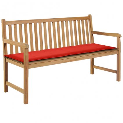 Polstr na zahradní lavici - červený | 150x50x3 cm