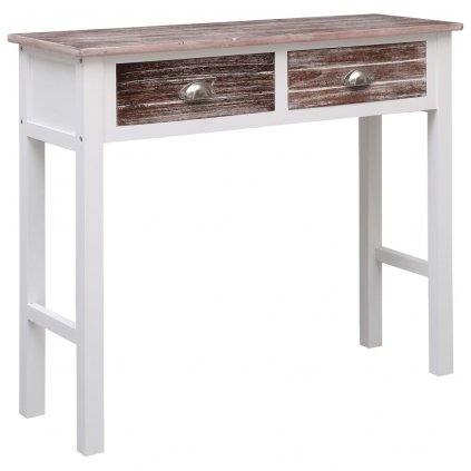 Konzolový stolek Hammond - 90 x 30 x 77 cm | bílo-hnědý