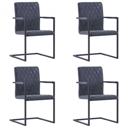 Jídelní židle Gary - 4 ks - umělá kůže | černé