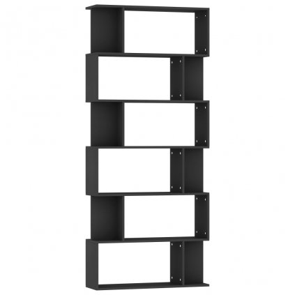 Knihovna/zástěna Casste do pokoje - dřevotříska - 80x24x192 cm | černá