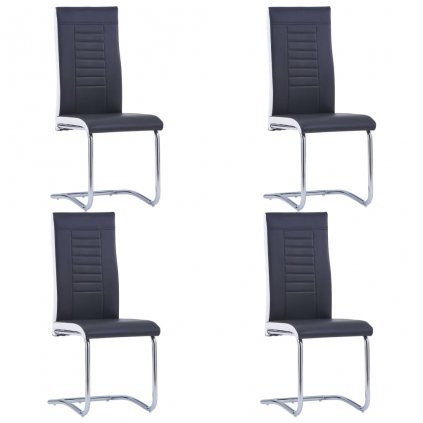 Jídelní židle Allens - 4 ks - umělá kůže | černé