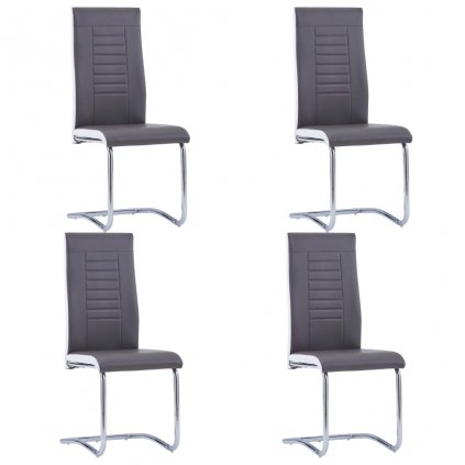 Jídelní židle Allens - 4 ks - umělá kůže | šedé