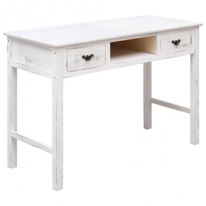 Konzolový stolek Gayle - dřevo - bílý s patinou | 110x45x76 cm