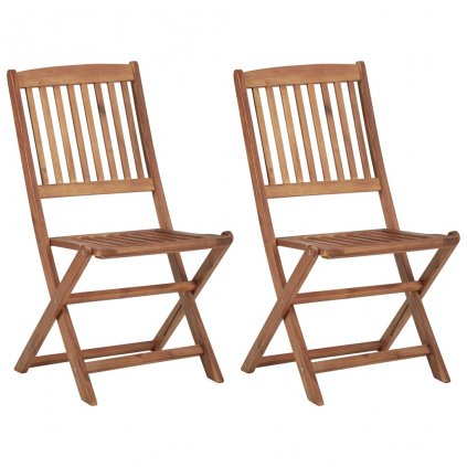 Skládací zahradní židle - 2 ks | masivní akáciové dřevo
