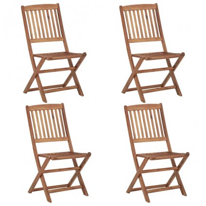 Skládací zahradní židle - 4 ks | masivní akáciové dřevo