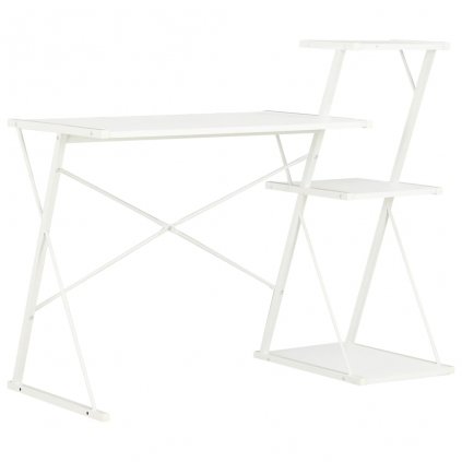 Psací stůl Moncur s poličkami - bílý | 116x50x93 cm