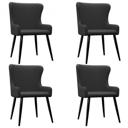 Jídelní židle Michelle - 4 ks - textil | černé