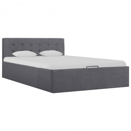 Rám postele Bend - s úložným prostorem - tmavě šedý textil | 120x200 cm