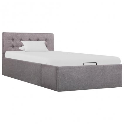 Rám postele Bend - s úložným prostorem - taupe textil | 90x200 cm