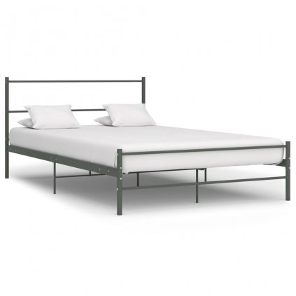 Rám postele Caddoa - šedý - kovový | 160x200 cm