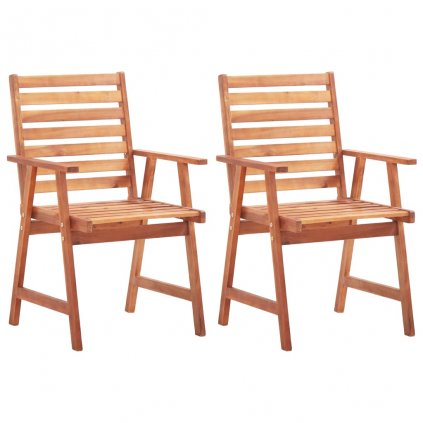 Zahradní jídelní židle - 2 ks | masivní akáciové dřevo