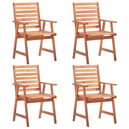 Zahradní jídelní židle - 4 ks | masivní akáciové dřevo