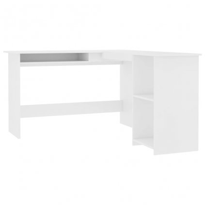 Rohový psací stůl Nasura - dřevotříska - bílý | 120x140x75 cm