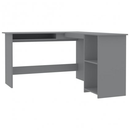 Rohový psací stůl Farall - dřevotříska - šedý | 120x140x75 cm