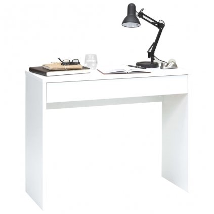 Psací stůl se širokou zásuvkou Byron - bílý | 100x40x80 cm