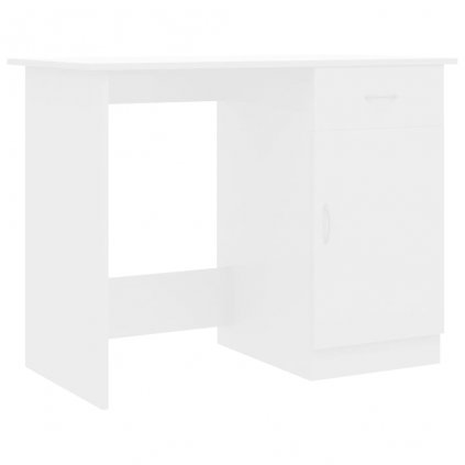 Psací stůl Jewell - dřevotříska - bílý s vysokým leskem | 100x50x76 cm