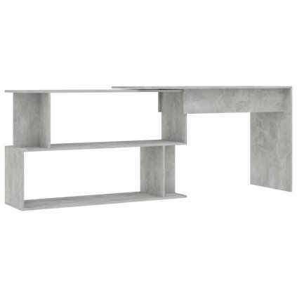 Rohový psací stůl Perron - dřevotříska - betonově šedý | 200x50x76 cm