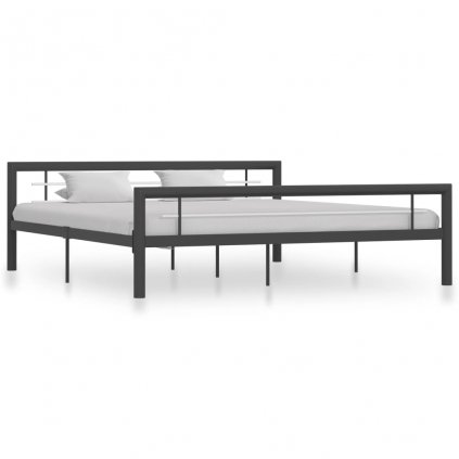 Rám postele Calgary - šedý + bílý kov | 180x200 cm