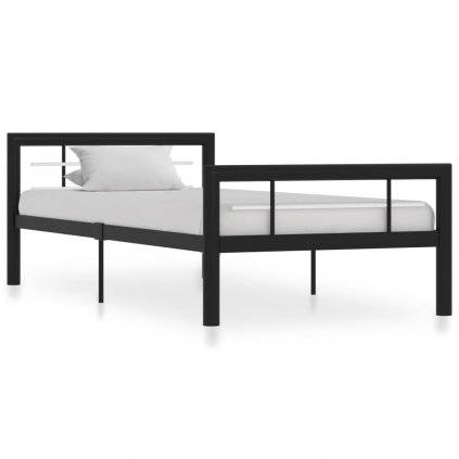 Rám postele Calgary - černý + bílý kov | 90x200 cm