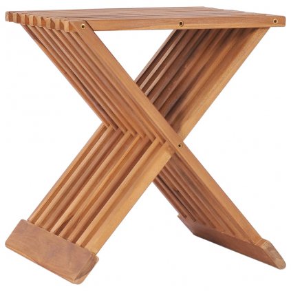 Skládací stolička Renwick - masivní teakové dřevo | 40x32x45 cm