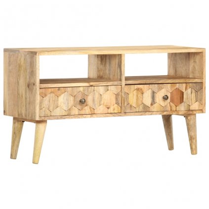 TV stolek Ainslie - masivní mangovníkové dřevo | 90x30x50 cm