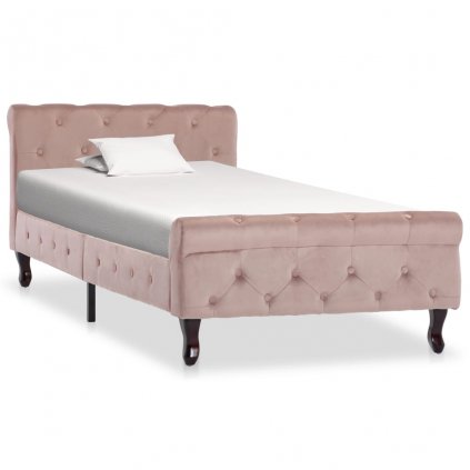 Rám postele Keeline - růžový samet | 220 x 200 cm