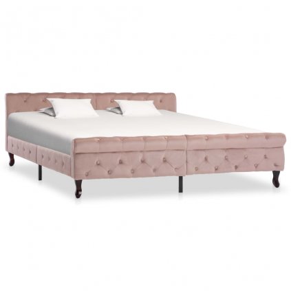 Rám postele Keeline - růžový samet | 180 x 200 cm
