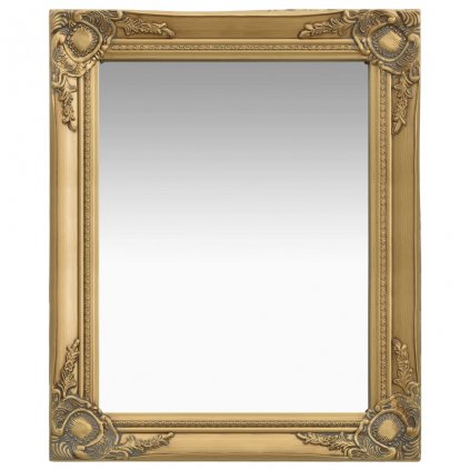 Nástěnné zrcadlo Parrenic - barokní styl - zlaté | 50x60 cm