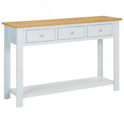 Konzolový stolek Fripp - masivní dřevo - světle šedý | 118 x 35 x 77 cm