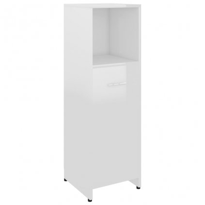 Koupelnová skříňka Brill - dřevotříska - 30 x 30 x 95 cm | bílá vysoký lesk