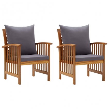 Zahradní židle Porters s poduškami - masivní akáciové dřevo | 2 ks