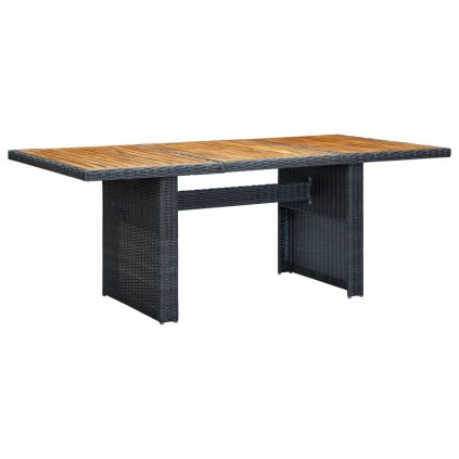 Zahradní stůl Lolls - polyratan a masivní akáciové dřevo | tmavě šedý