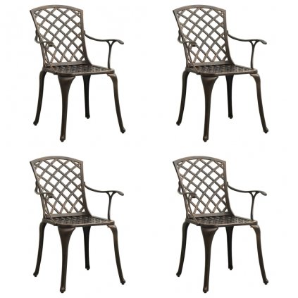 Zahradní židle Spruce - litý hliník - 4 ks | bronzové
