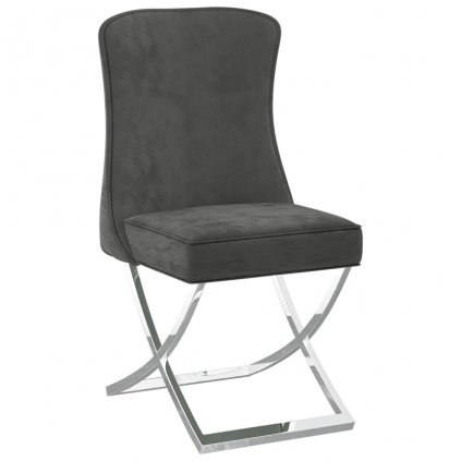 Jídelní židle Ashwell - 1 ks - samet | šedá