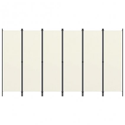 6-dílný paraván Allanis - 300x180 cm | krémově bílý