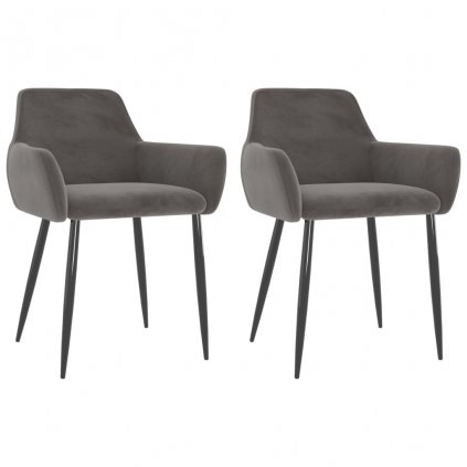Jídelní židle Maldon - 2 ks - samet | tmavě šedé