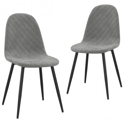 Jídelní židle Rensvik - 2 ks - samet | světle šedé
