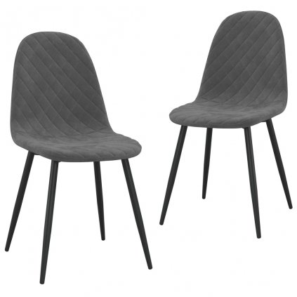 Jídelní židle Rensvik - 2 ks - samet | tmavě šedé
