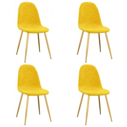 Jídelní židle Haber - 4 ks | hořčicově žluté