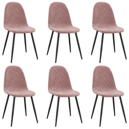 Jídelní židle Rensvik - 6 ks | růžové