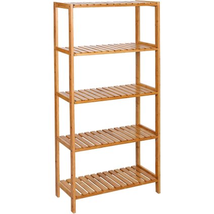 Regál Bøfjorden - 5 polic - bambus | 130x60x26 cm