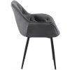 Jídelní židle Tanna - samet | tmavě šedá