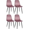 Jídelní židle Napier - 4 kusy - samet | růžová