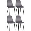 Jídelní židle Napier - 4 kusy - samet | tmavě šedá